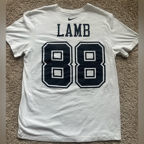 CeeDee Lamb #88 Dallas Cowboys Nike Name & Number T-Shirt White Men's Size L - Picture 2 of 4